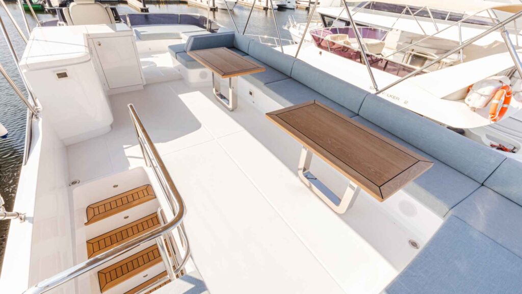 OceanWalker X53 — aft deck, Revolution Power Catamarans