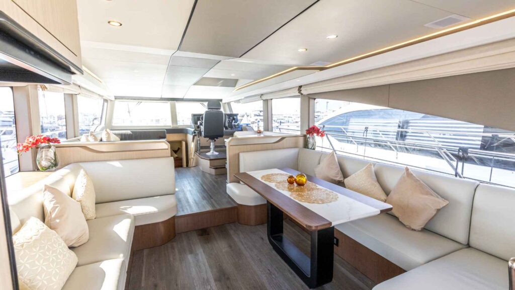 OceanWalker X53 — saloon seating, Revolution Power Catamarans