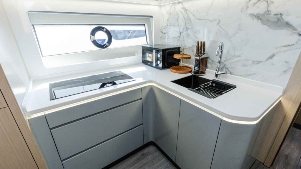 OceanWalker X53 — galley, Revolution Power Catamarans