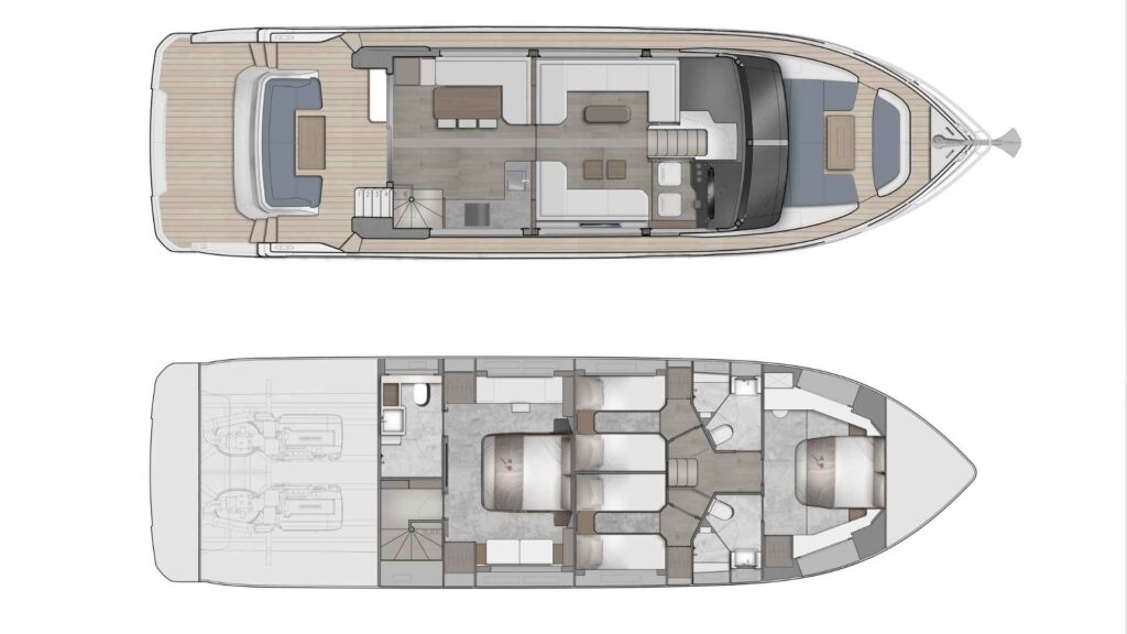 OceanWalker X62 — deck layouts, Revolution Power Catamarans